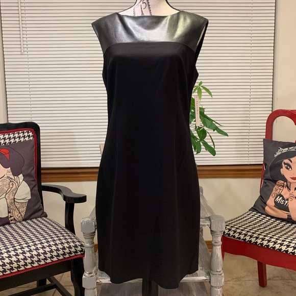 Laundry by Design Black faux leather sleeveless sheath dress Size 8 - Picture 8 of 8